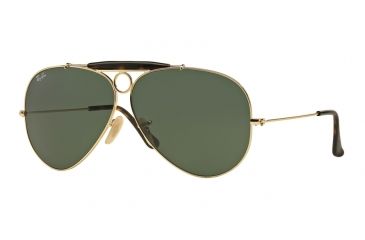 Image of Ray-Ban Shooter Bifocal Sunglasses RB3138 with Lined Bi-Focal Rx Prescription Lenses RB3138-181-62 - Lens Diameter 62 mm, Frame Color Gold