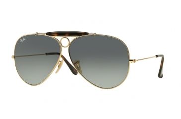 Image of Ray-Ban Shooter Sunglasses RB3138 181/71-62 - Gold Frame, Light Grey Gradient Dark Grey Lenses