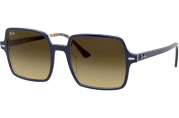 Image of Ray-Ban Square II RB1973 Sunglasses, Blue On Stripes Orange/Blue, 53, RB1973-132085-53
