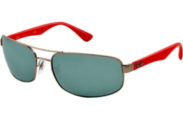 Image of Ray-Ban RB3445 Sunglasses with No-Line Progressive Rx Prescription Lenses RB3445-005-40-6417 - Lens Diameter 64 mm, Frame Color Matte Silver