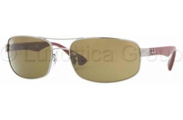 Image of Ray-Ban RB3445 Sunglasses with No-Line Progressive Rx Prescription Lenses RB3445-106-6417 - Lens Diameter: 64 mm, Frame Color: Gunmetal