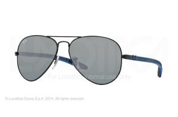Image of Ray-Ban Sunglasses RB8307 006/40-55 - Matte Black Frame, Green Mirror Silver Lenses