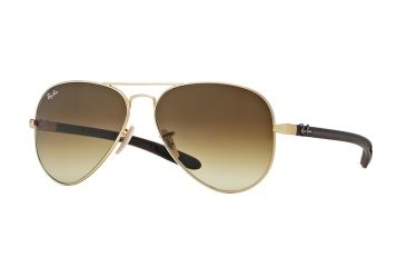 Image of Ray-Ban Sunglasses RB8307 112/85-55 - Matte Gold Frame, Brown Gradient Dark Brown Lenses