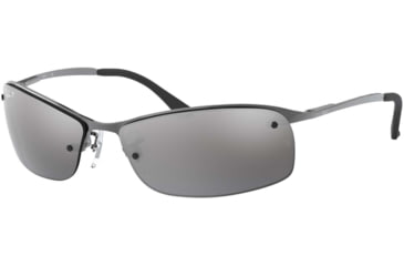 Image of Ray-Ban Top Bar Sunglasses RB3183 004-82-6315 - Gunmetal Frame / Polarized Gray Mirror Silver Grad. Lenses