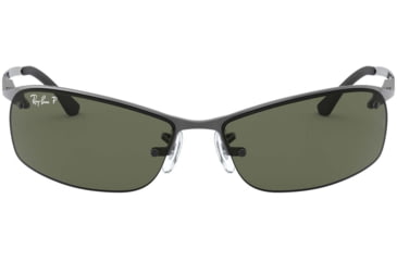 Image of Ray-Ban Top Bar Sunglasses RB3183 004-9A-6315 - Gunmetal Frame / Polarized Green Lenses