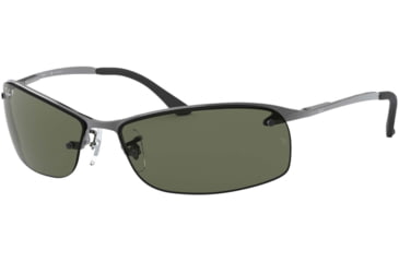 Image of Ray-Ban Top Bar Sunglasses RB3183 004-9A-6315 - Gunmetal Frame / Polarized Green Lenses