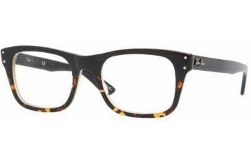 Image of Ray-Ban RX5227 Single Vision Prescription Eyeglasses 5028-5200 - Black Gradient Havana / Yellow Frame