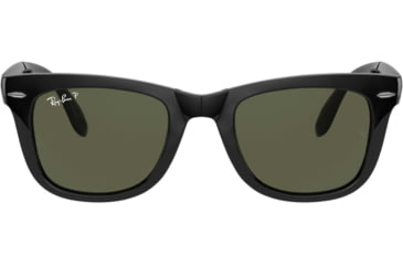 Image of Ray-Ban Wayfarer Folding Sunglasses RB4105 601-58-5022 - Black Frame, Crystal Green Polar 50 mm Lenses