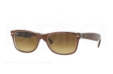 Image of Ray-Ban New Wayfarer Prescription Sunglasses RB2132 RB2132-614585-52 - Lens Diameter 52 mm, Frame Color Top Brushed Brown On Trasp