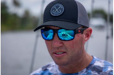 Image of Redfin Polarized Sanibel Sunglasses, Black Tortoise Frame, Coastal Blue Polarized Lens, One Size, 1407