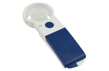 Image of Reizen EZ Touch 6X20D LED Handheld Magnifier Loupe - Round Lens 57mm, White/Blue R6504