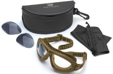 Image of Revision Bullet Ant Tactical Goggles, Tan, Essential Kit - Clear, Solar Lenses 4-0045-0211