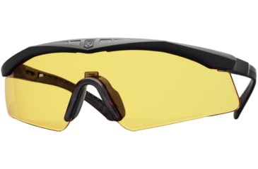 Image of Revision Large Sawfly Shooting Glasses, Black Frame, Yellow Hight-Contrast Lens, Black, 4-0077-0121