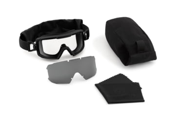 Image of Revision Merlinhawk Goggle System Essential Kit, Black Frame, Clear and Smoke Lenses, Regular, 4-2100-0020