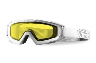 Image of Revision Snowhawk Basic Goggle System w/ Yellow High-Contrast Lens, White Frame, 4-0100-0011