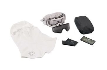 Image of Revision Snowhawk U.S. Military Goggle System w/ Clear and Smoke Lenses, White Frame, 4-0100-0001