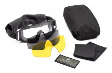 Image of Revision Wolfspider Goggle Deluxe Kit, Clear/Solar Yellow Lens, Black Frame, 4-0307-0235