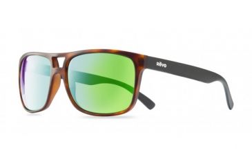 Image of Revo Holsby Sunglasses, Matte Dark Tortoise Frame, Green Water Lens, Polarized, RE 1019 02 GN