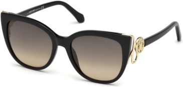 Image of Roberto Cavalli RC1063 Sunglasses - Shiny Black Frame Color, Gradient Smoke Lens Color
