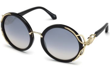 Image of Roberto Cavalli RC1076 Sunglasses - Shiny Black Frame Color, Smoke Mirror Lens Color