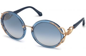 Image of Roberto Cavalli RC1076 Sunglasses - Shiny Blue Frame Color, Blu Mirror Lens Color