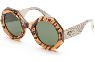 Image of Roberto Cavalli RC1113 Sunglasses - Light Brown Frame Color, Green Lens Color
