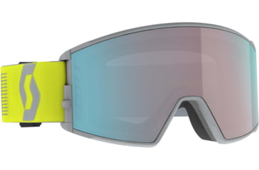 Image of SCOTT React Goggle, Virescent Yellow/Light Grey/Enhancer Aqua Chrome, 4001997410351