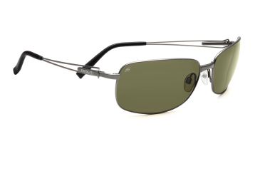 Image of Serengeti San Remo Sunglasses - Shiny Gunmetal/Gray Stripe Frame, Drivers Polarized Lenses 7607