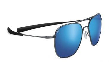 Image of Serengeti Aerial Sunglasses, Shiny Dark Gunmetal Frame, Polarized 555nm Blue  Lens, 8205
