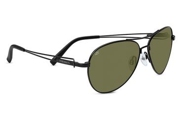 Image of Serengeti Brando Sunglasses, Pilot Satin Black Frame, 555nm Lens 7886
