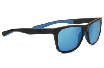 Image of Serengeti Livio Single Vision Prescription Sunglasses, Sanded Black / Blue Frame, Polarized, Photochromic, 8683SV