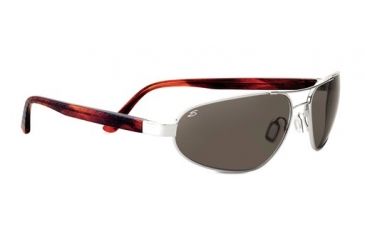 Image of Serengeti Monza Sunglasses, Shiny Silver/Deep Red Brown Laser 7791RX