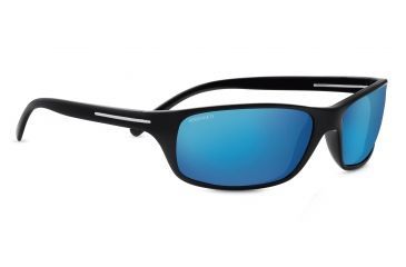 Image of Serengeti Pisa Sunglasses, Shiny Black Frame, Polarized 555nm Blue  Lens, 8272