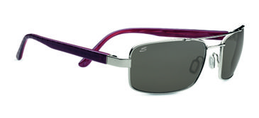 Image of Serengeti Tosca Single Vision Prescription Sunglasses, Shiny Silver/Deep Red Brown Laser Frame-7795SV