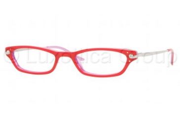 Image of Sferoflex SF1543B SV Prescription Eyeglasses, Red On Violet Striped Demo Lens Frame / 50 mm Prescription Lenses, C313-5019