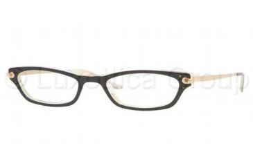 Image of Sferoflex SF1543B SV Prescription Eyeglasses, Top Black Cream Striped Frame / 50 mm Prescription Lenses, C475-5019