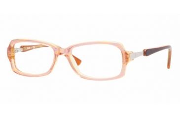 Image of Sferoflex SF1544 SV Prescription Eyeglasses Top Striped Pink On Yellow Tr. Frame / 53 mm Prescription Lenses, C406-5315