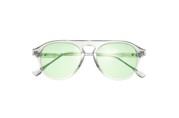 Image of Simplify Carter Polarized Sunglasses, Clear Frame, Green Lens, Clear/Green, One Size, SSU127-C4