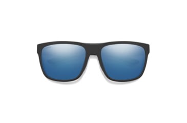 Image of Smith Barra Sunglasses, Matte Black Frame, ChromaPop Glass Polarized Blue Mirror Lens, 20522300360QG