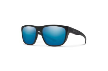 Image of Smith Barra Sunglasses, Matte Black Frame, ChromaPop Polarized Blue Mirror Lens, 20126800360QG