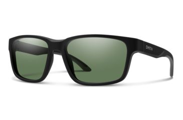 Image of Smith Basecamp Sunglasses, Matte Black Frame, ChromaPop Polarized Gray Green Lens, 20192900359L7