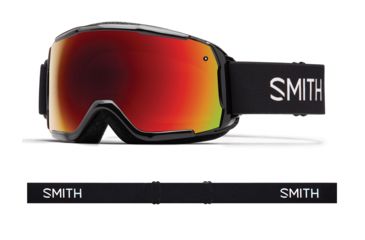 Image of Smith Grom Youth Snow Goggles - Mens, Black, Red Sol-X Mirror Lens, GR6DXBK19