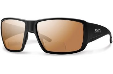 Image of Smith Guide's Choice Bifocals Sunglasses, Matte Black Frame, Polarized Copper Mirror 2.50 Lens, GCMBCM250
