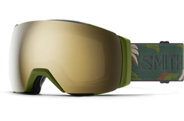 Image of Smith I/O Mag Xl Low Bridge Fit Googles, ChromaPop Sun Black Gold Mirror, Olive Plant Camo, M007230NH99MN