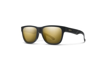 Image of Smith Lowdown Slim 2 Sunglasses, Matte Black Gold Frame, ChromaPop Polarized Black Gold Lens, 2010440NZ51HN