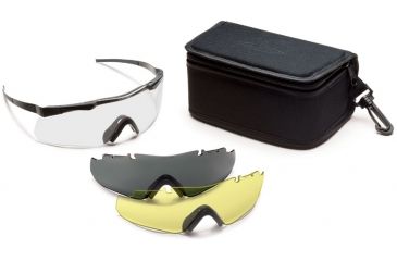 Image of Smith Elite Aegis Echo Compact Safety Glasses w/ Gray &amp; Yellow Spare Lens, Tan 499 Frame AECHACT49912-3R