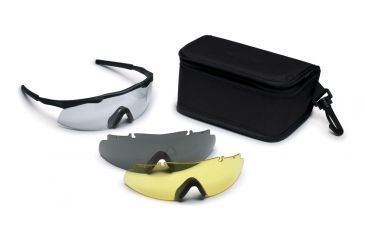 Image of Smith Elite Aegis Asian Fit Eye Shield Deluxe Kit, Black frame, Clear, Gray &amp; Yellow Lenses