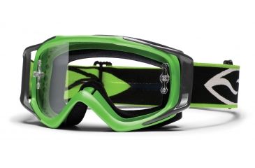 Image of Smith Optics Fuel V.2 Motorsport Goggles Green Frame, Clear AFC Lens FL1CFGN10