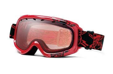 Image of Smith Optics Gambler Graphic Snowboard Goggles - Red Shields Frame, Ignitor Mirror Lens
