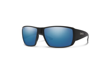Image of Smith Optics Guides Choice Sunglasses, ChromaPop Glass Polarized Blue Mirror Lens, Matte Black Frame, 20494700362QG